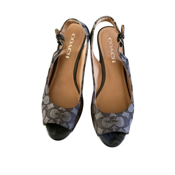 Coach Ferry Wedges Logo Wedge Heels - Picture 1 of 8